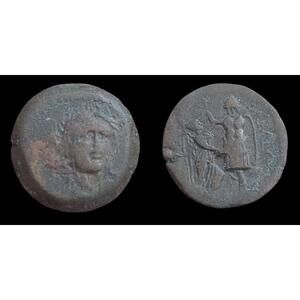 Ancient : Indo-Greeks, King of Bactria, Antiochos IAE Dichalkon, c. 270 BCE Rare
